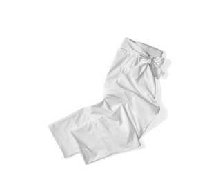 White Technical Silk Crepe Pants by ADAY – wrinkle free, breathable and sweat-wicking.