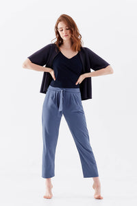 Mineral Technical Silk Crepe Pants by ADAY – wrinkle free, breathable and sweat-wicking.
