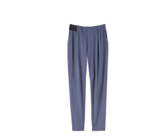Technical Tailored Pants with elastic waist band, draped front, pockets + cuffed ankles