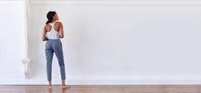 Technical Tailored Pants with elastic waist band, draped front, pockets + cuffed ankles